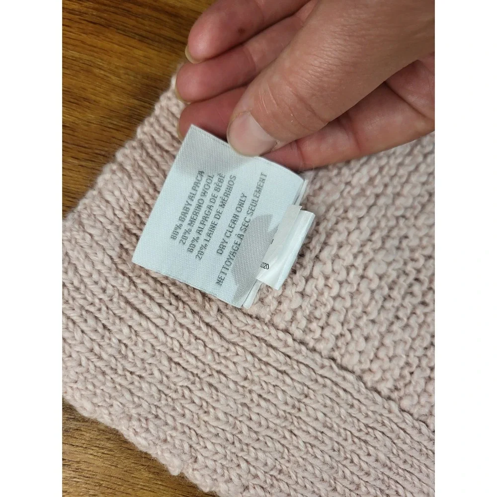 Restoration Hardware Baby & Child Pink Alpaca Wool Blend Knit Blanket
